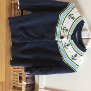 LL Bean Navy Sweater with Anchors